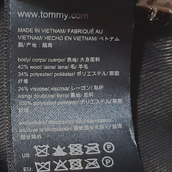 Tommy Hilfiger Red Wool Blend Moto Style Waist Jacket Size 10 - Picture 5 of 5